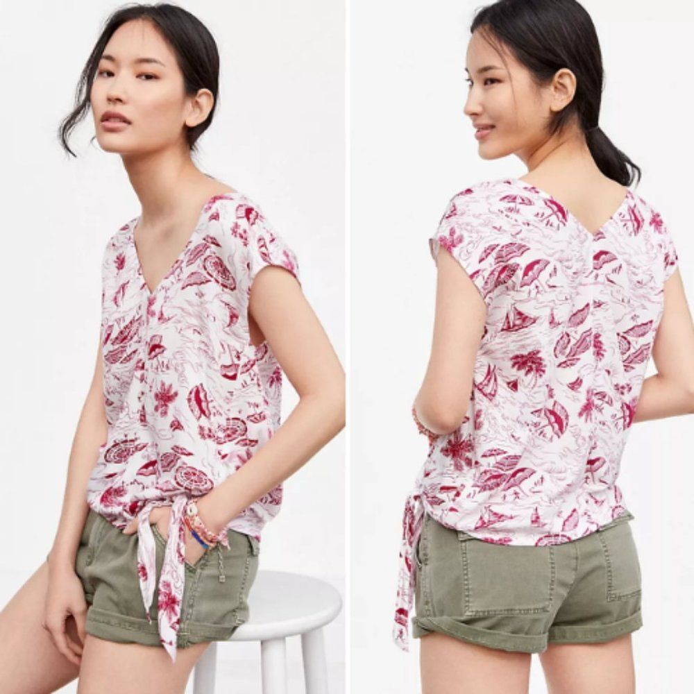 NWT Anthropologie Seaside Tie-Front Top | XL